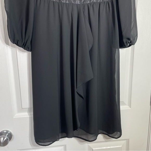 Vintage 70s Sheer Black Dress Size 12 Herman Marcus - Picture 3 of 8